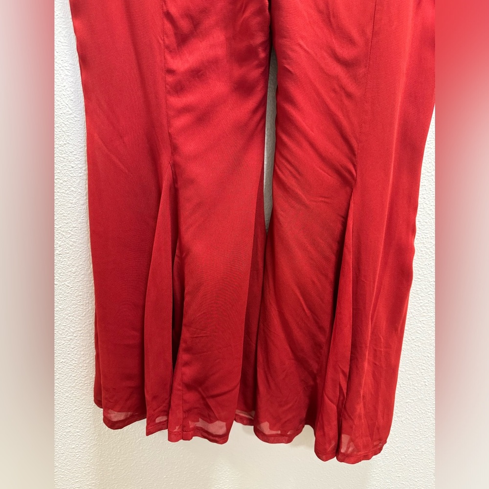 Reformation Sylvania Jumpsuit Romper Button Keyhole Pompeian Deep Red Size 10 - Picture 9 of 16